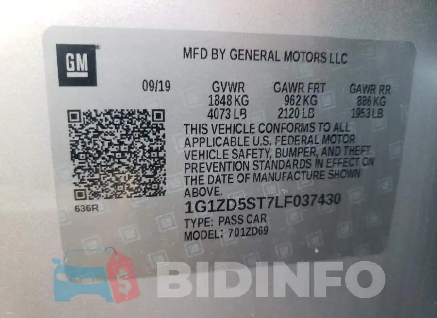 1G1ZD5ST7LF037430 Photo# 10