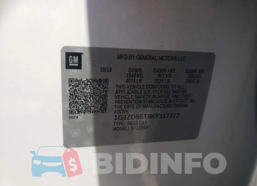 1G1ZD5ST9KF117777 Photo# 10