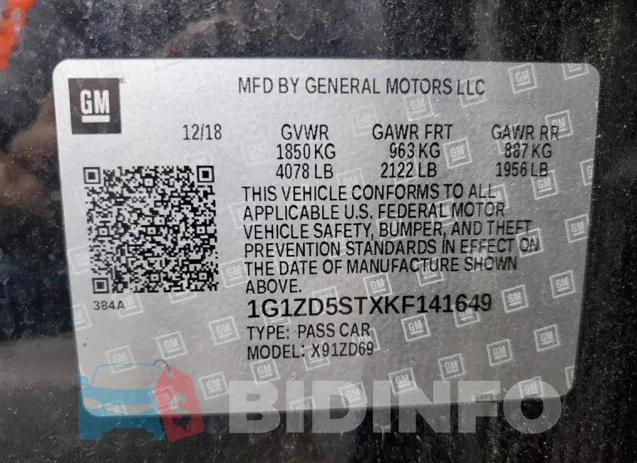 1G1ZD5STXKF141649 Photo# 10