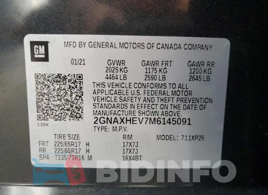 2GNAXHEV7M6145091 Photo# 10