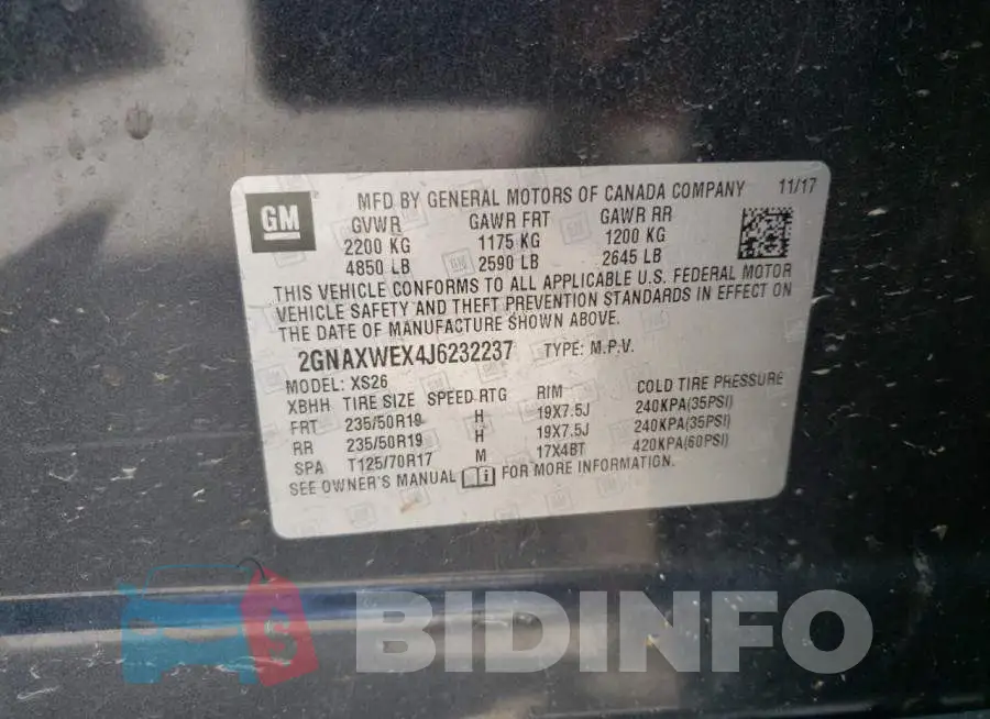 2GNAXWEX4J6232237 Photo# 10
