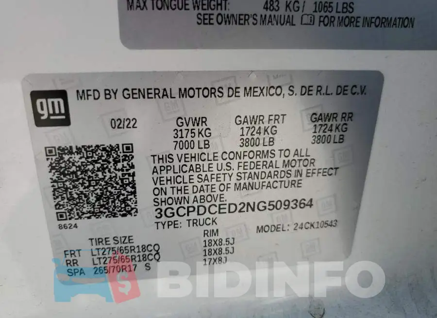3GCPDCED2NG509364 Photo# 10