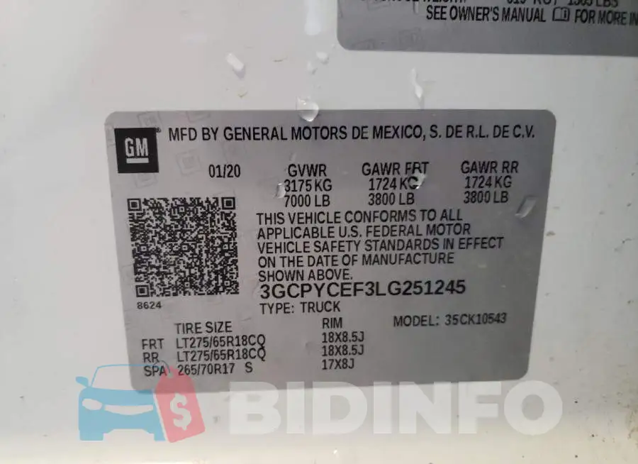 3GCPYCEF3LG251245 Photo# 10