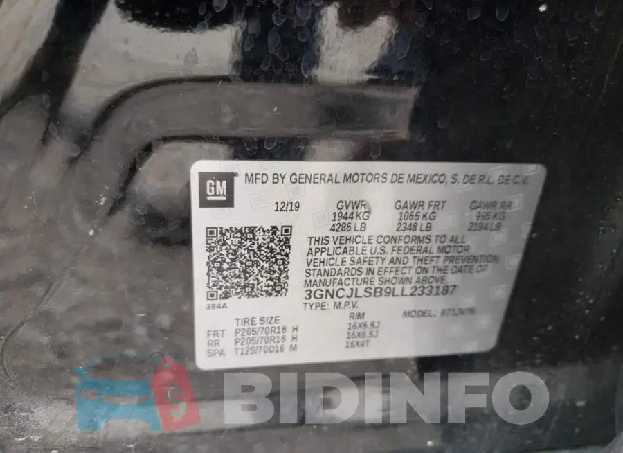 3GNCJLSB9LL233187 Photo# 10