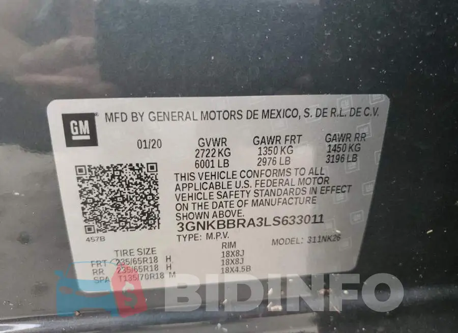 3GNKBBRA3LS633011 Photo# 10