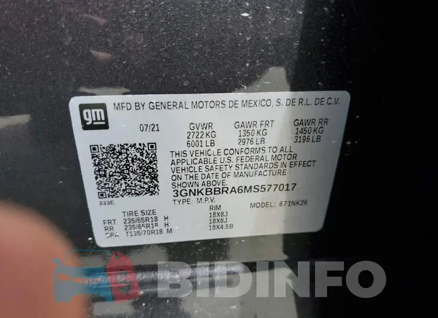 3GNKBBRA6MS577017 Photo# 10