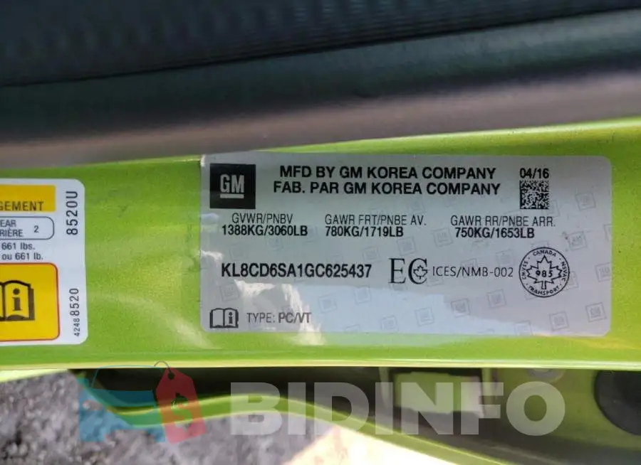KL8CD6SA1GC625437 Photo# 10