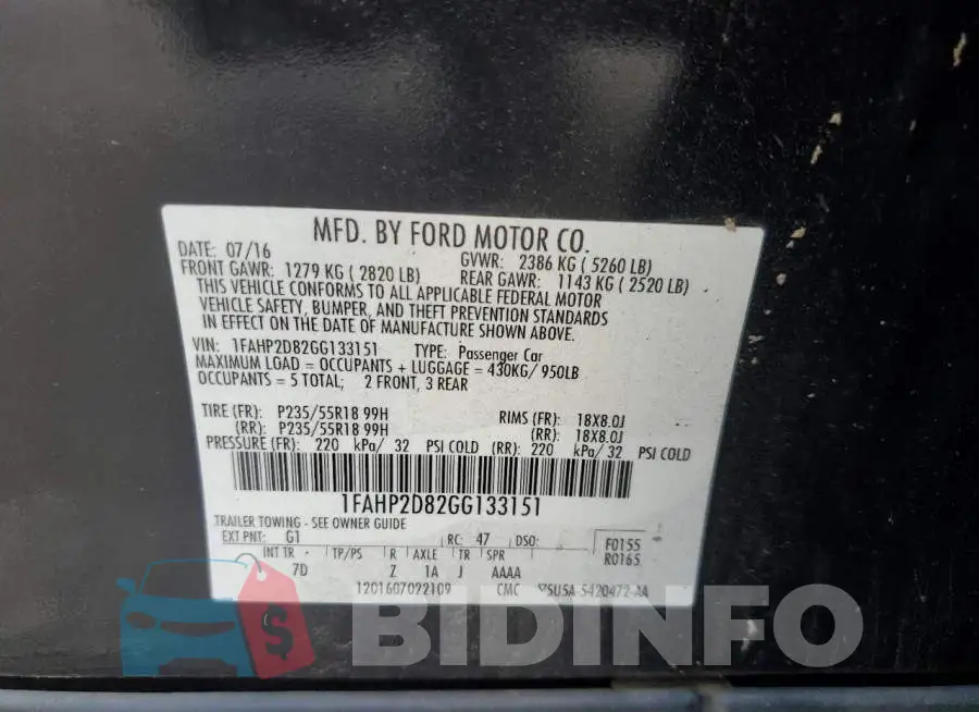 1FAHP2D82GG133151 Photo# 10