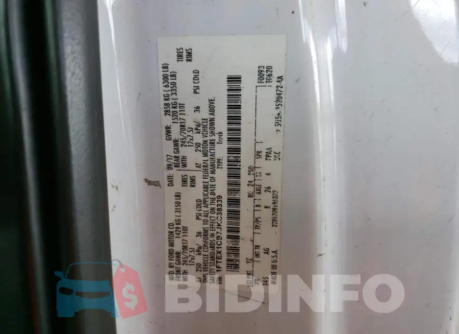 1FTEX1CB7JKC38339 Photo# 10