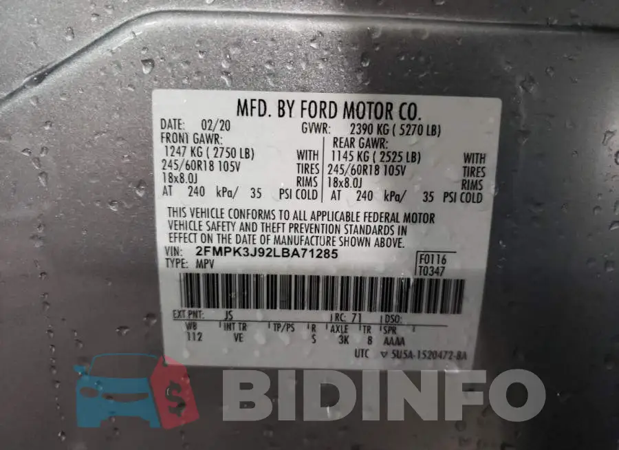 2FMPK3J92LBA71285 Photo# 10