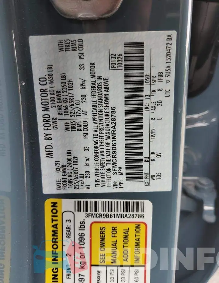 3FMCR9B61MRA28786 Photo# 10