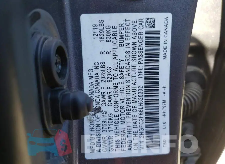 2HGFC2F66LH525302 Photo# 10