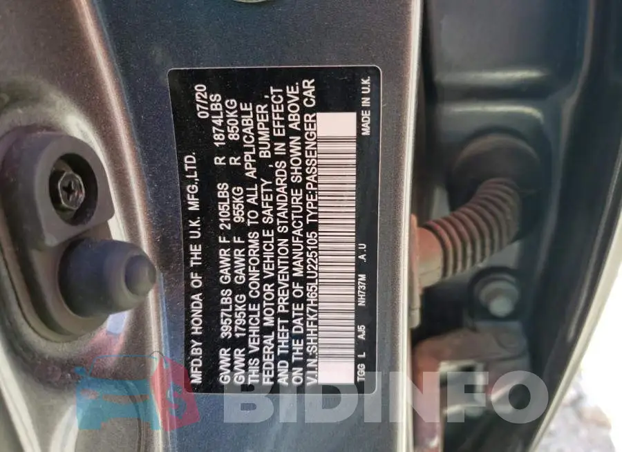 SHHFK7H65LU225105 Photo# 10