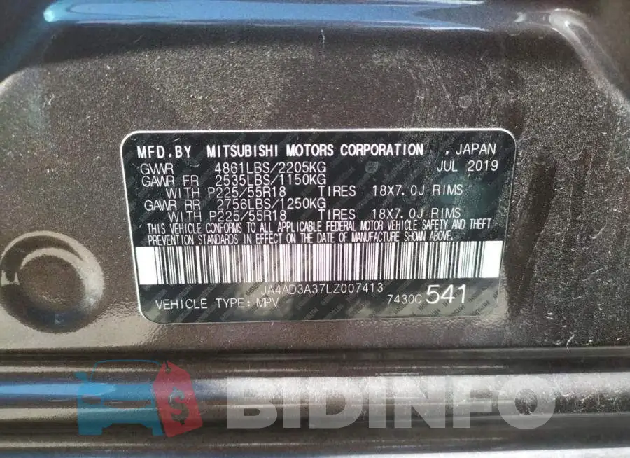 JA4AD3A37LZ007413 Photo# 10