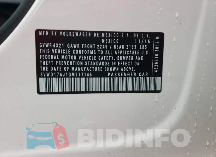 3VWD17AJ1GM277145 Photo# 10