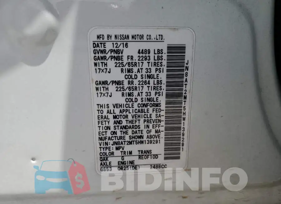 JN8AT2MT5HW139291 Photo# 10
