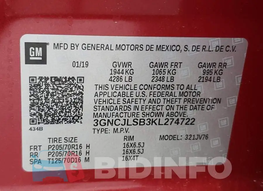 3GNCJLSB3KL274722 Photo# 10