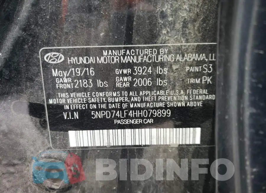 5NPD74LF4HH079899 Photo# 10