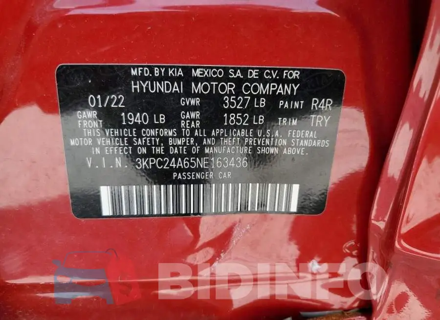 3KPC24A65NE163436 Photo# 10