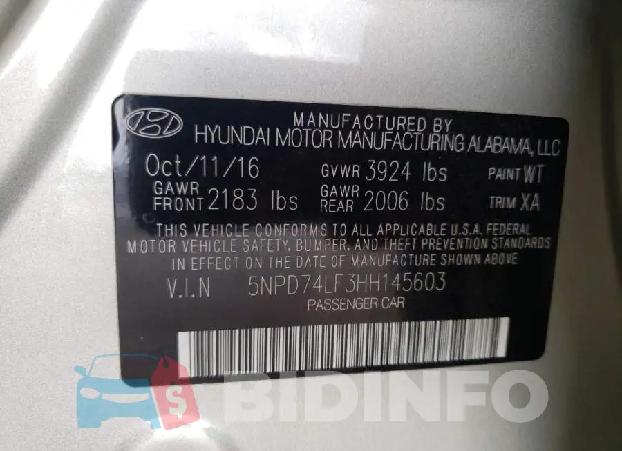 5NPD74LF3HH145603 Photo# 10