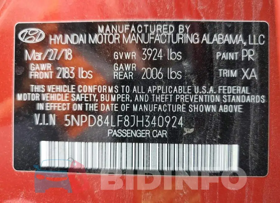 5NPD84LF8JH340924 Photo# 10