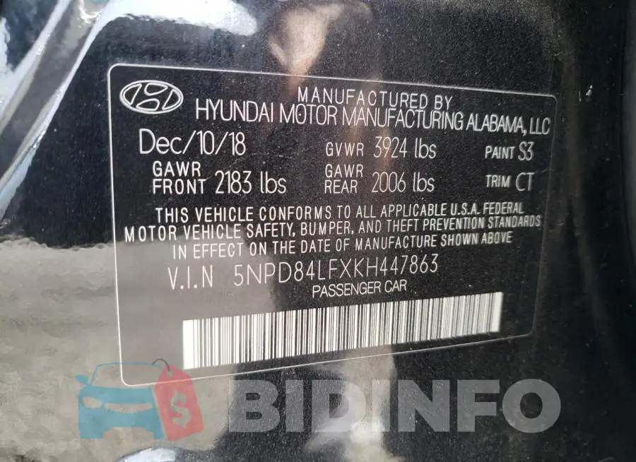 5NPD84LFXKH447863 Photo# 10
