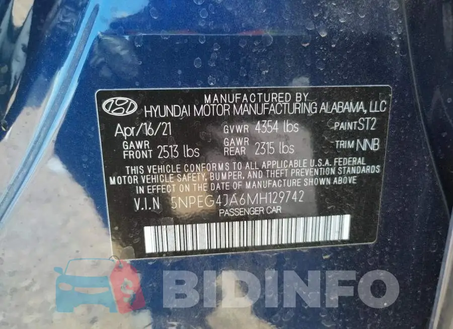 5NPEG4JA6MH129742 Photo# 10