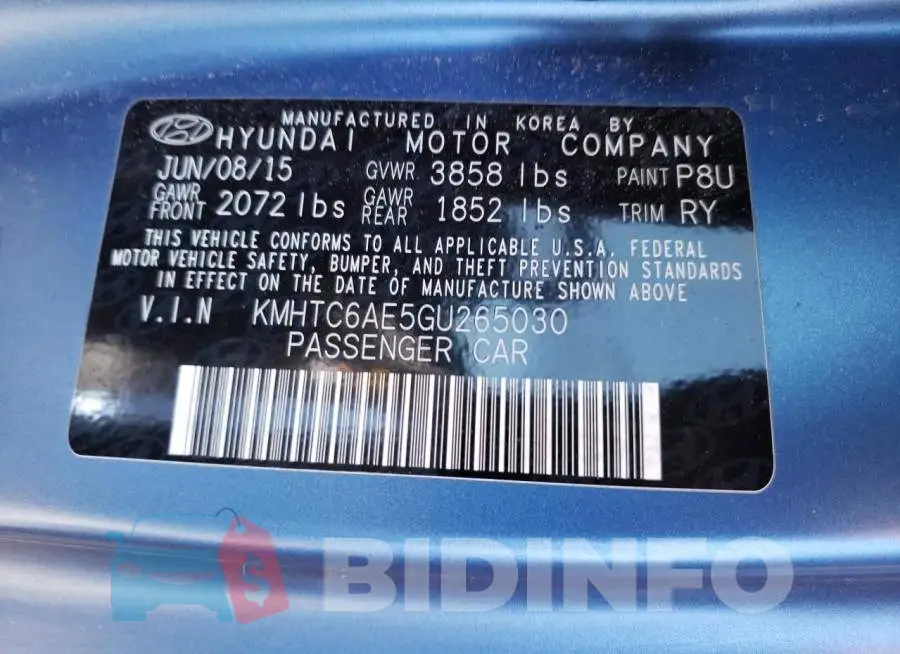 KMHTC6AE5GU265030 Photo# 10
