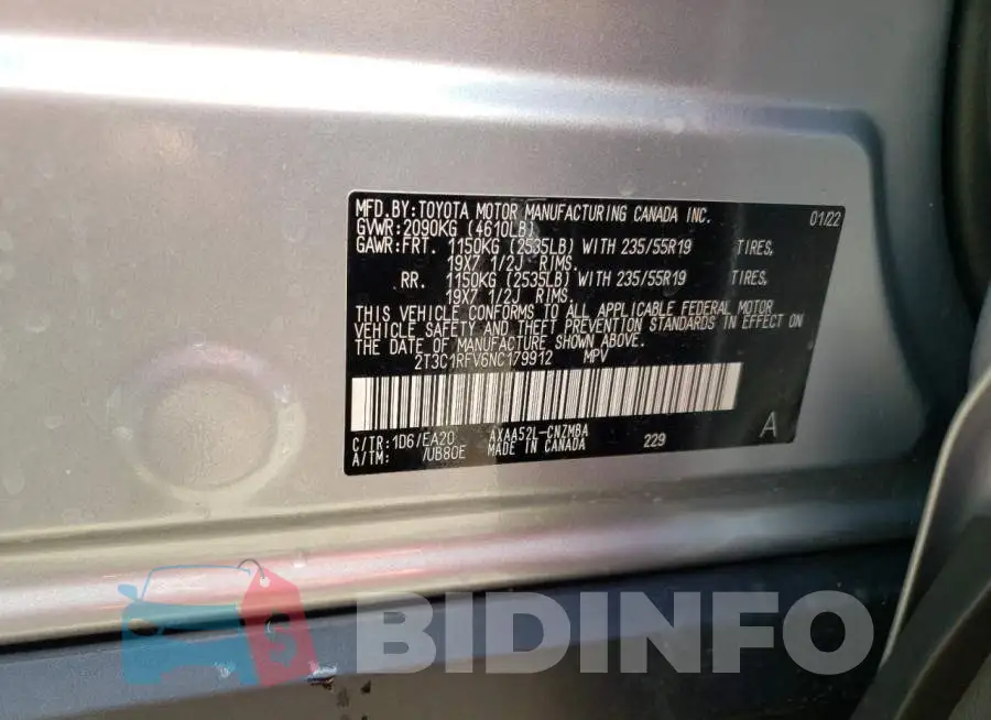 2T3C1RFV6NC179912 Photo# 10
