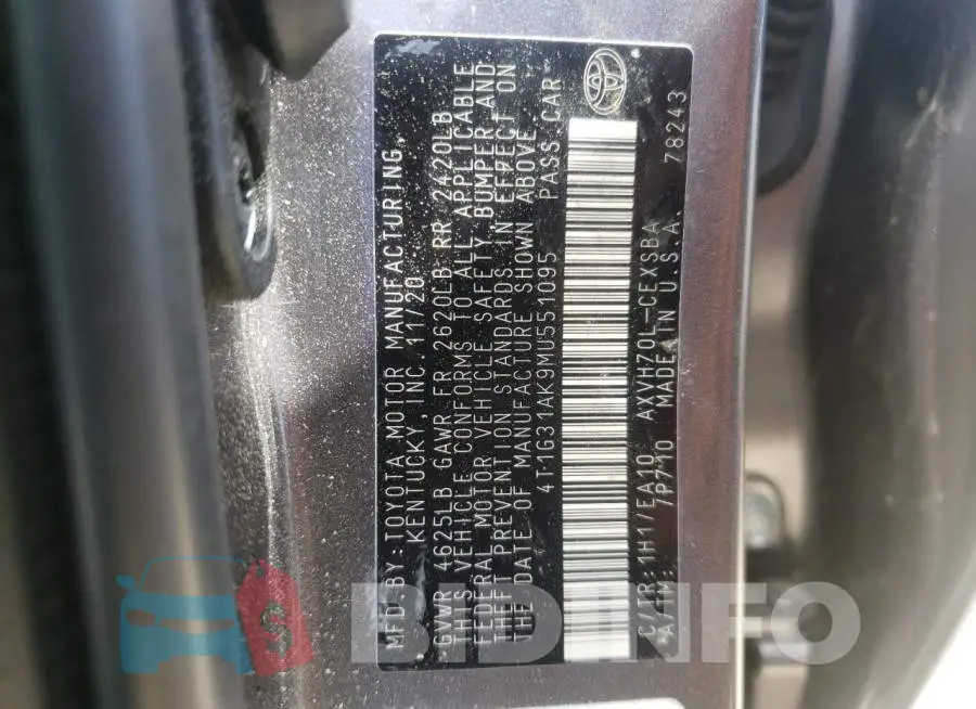 4T1G31AK9MU551095 Photo# 10