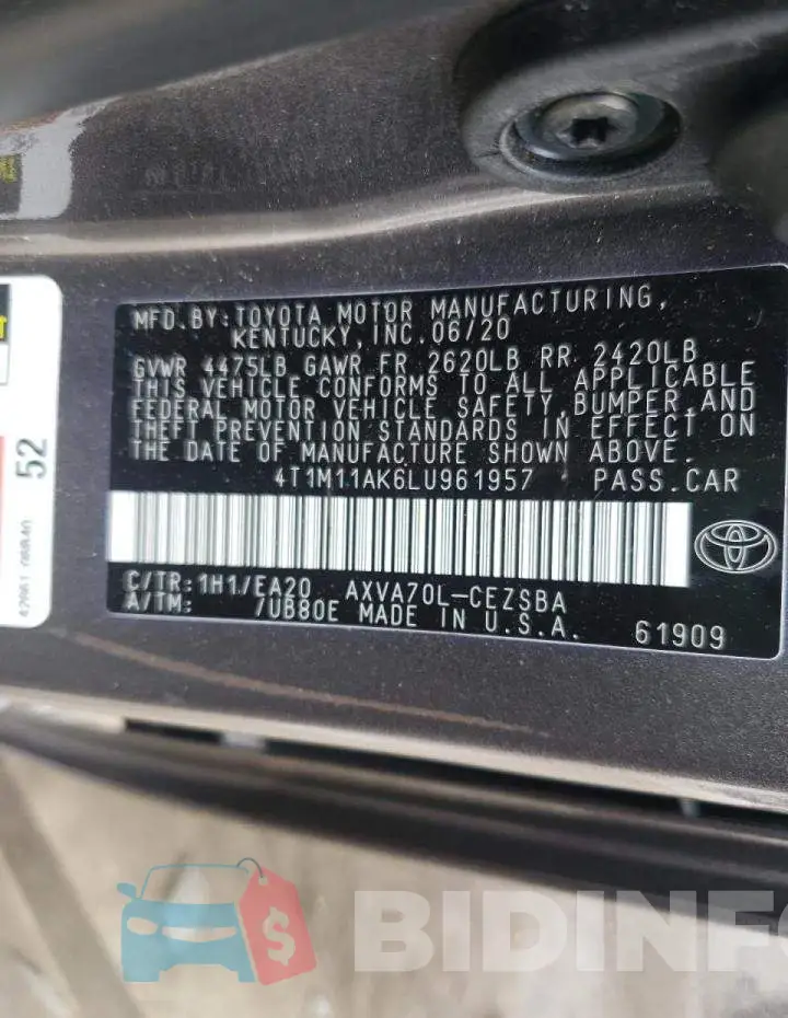 4T1M11AK6LU961957 Photo# 10