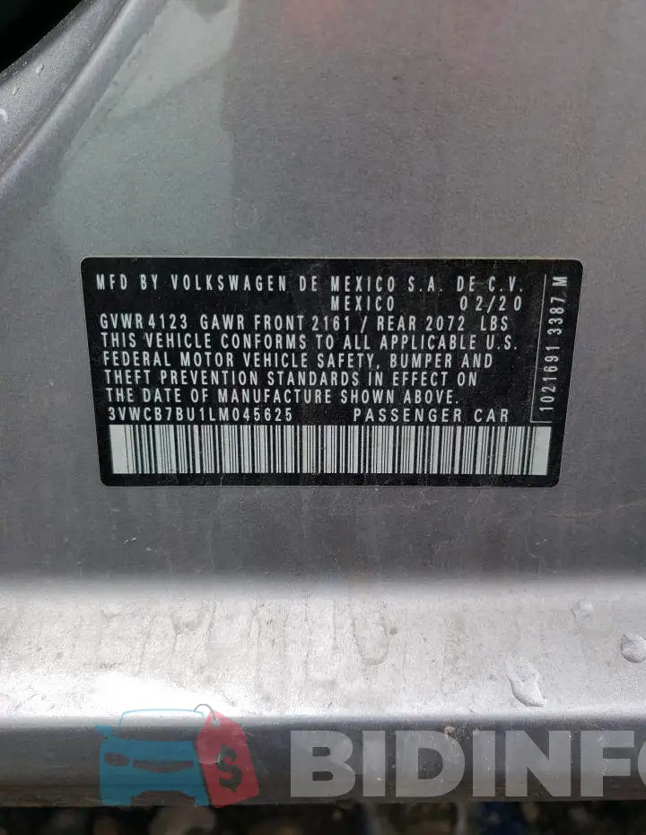 3VWCB7BU1LM045625 Photo# 10