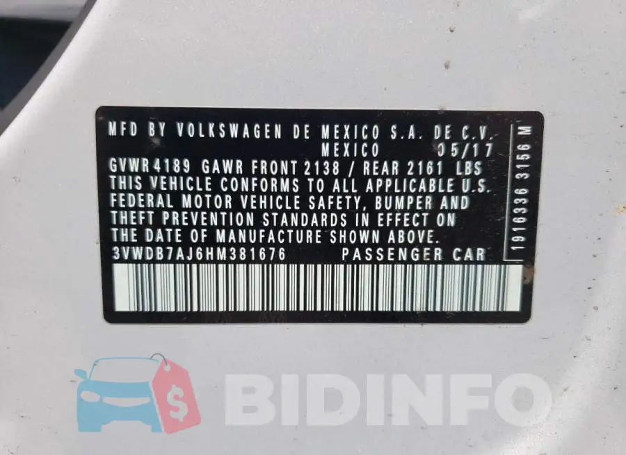 3VWDB7AJ6HM381676 Photo# 10