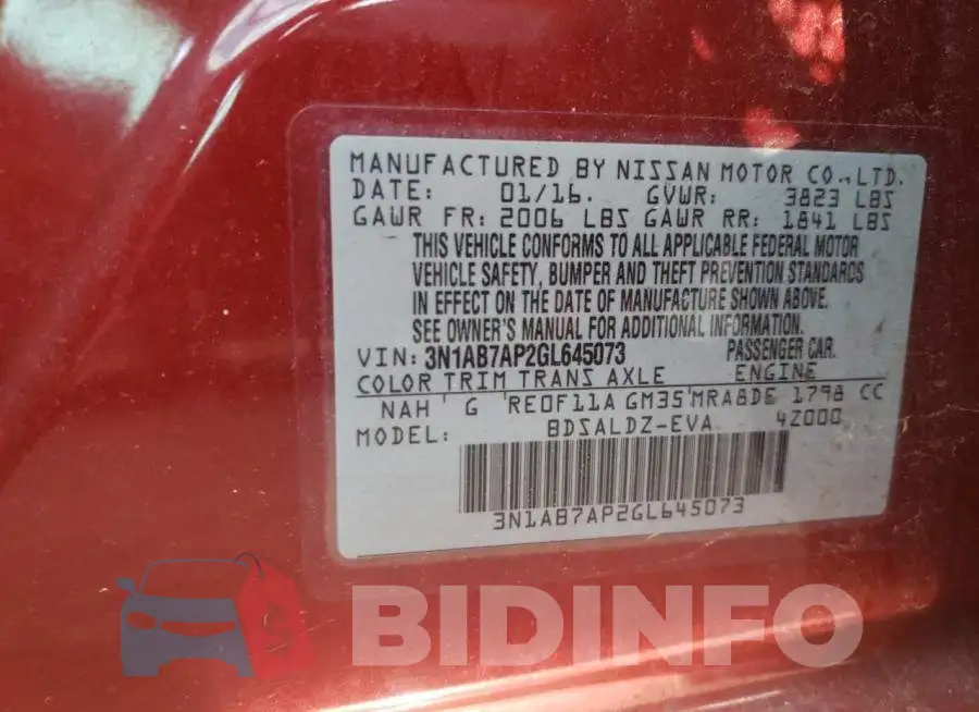 3N1AB7AP2GL645073 Photo# 10