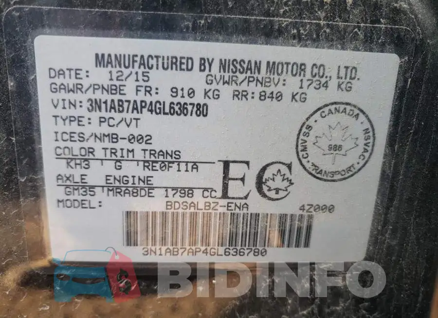 3N1AB7AP4GL636780 Photo# 10