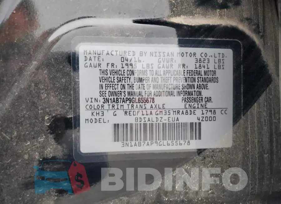 3N1AB7AP9GL655678 Photo# 10