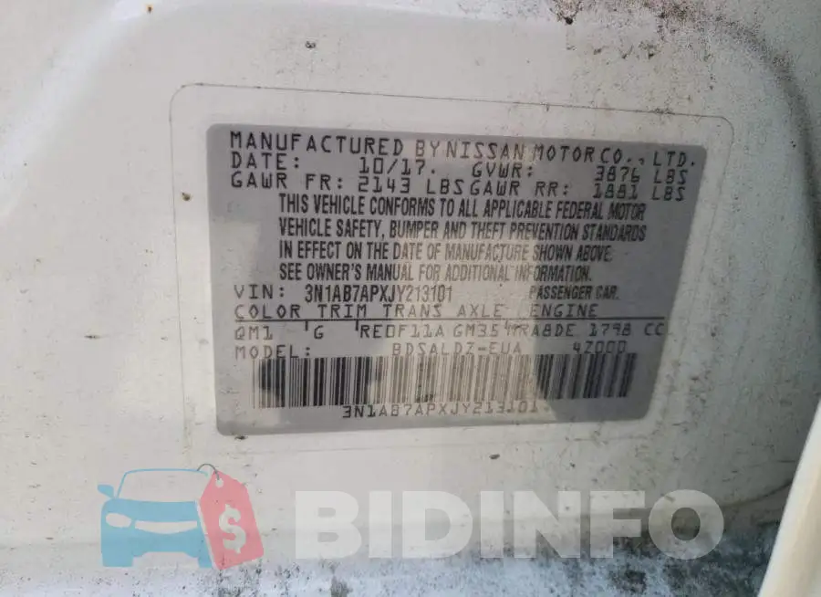 3N1AB7APXJY213101 Photo# 10