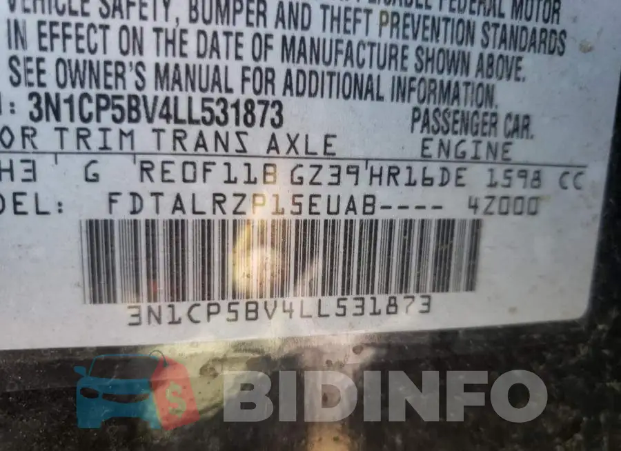 3N1CP5BV4LL531873 Photo# 10