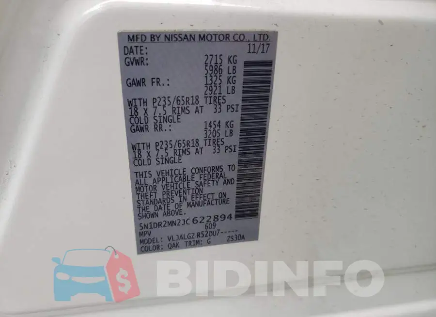 5N1DR2MN2JC622894 Photo# 10