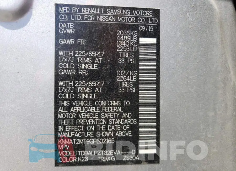 KNMAT2MT9GP602165 Photo# 10