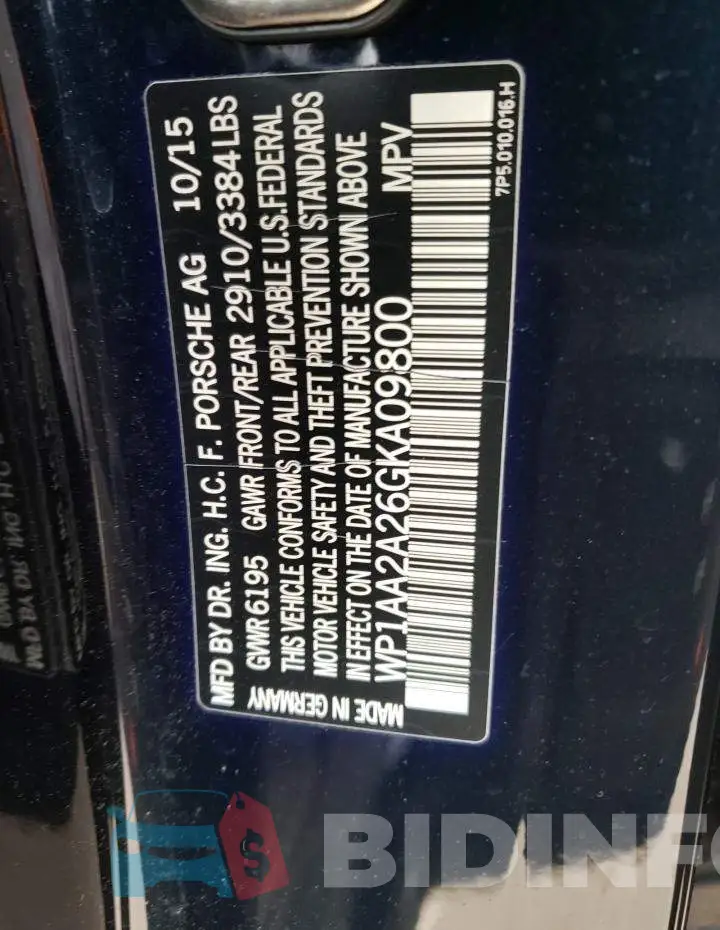 WP1AA2A26GKA09800 Photo# 10