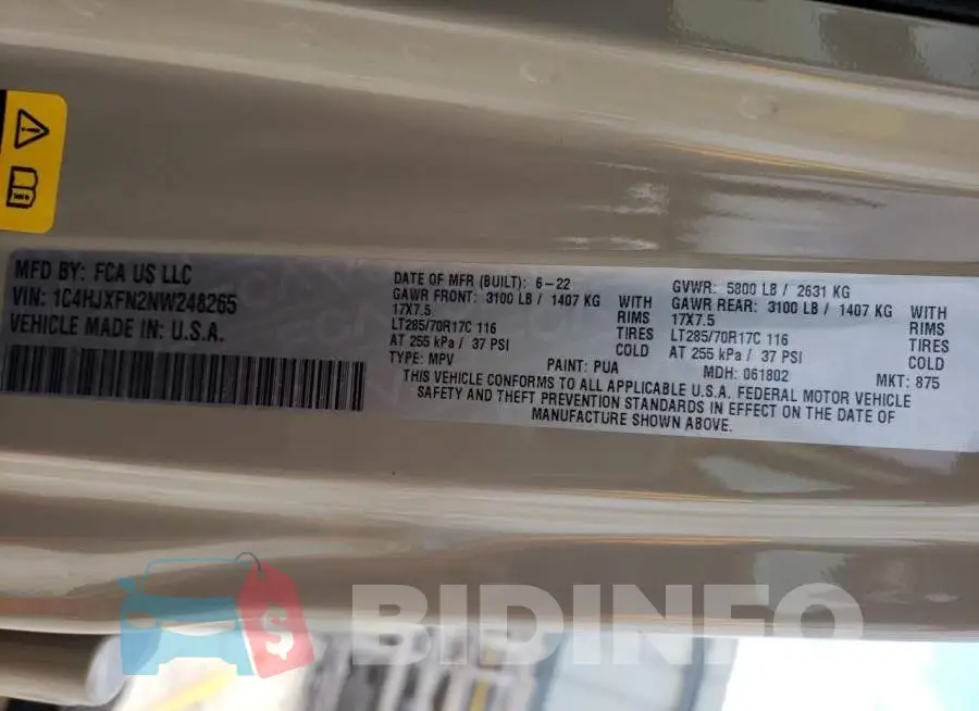 1C4HJXFN2NW248265 Photo# 10