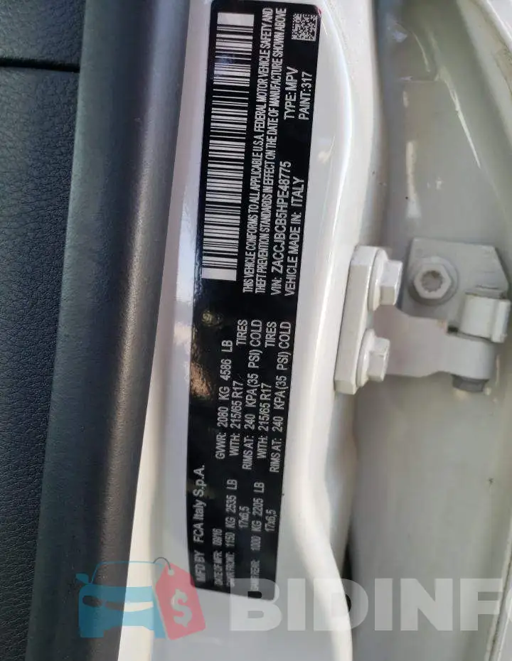 ZACCJBCB5HPE48775 Photo# 10