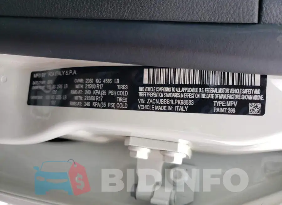 ZACNJBBB1LPK98583 Photo# 10
