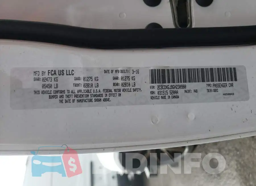 2C3CDXGJ9GH230980 Photo# 10