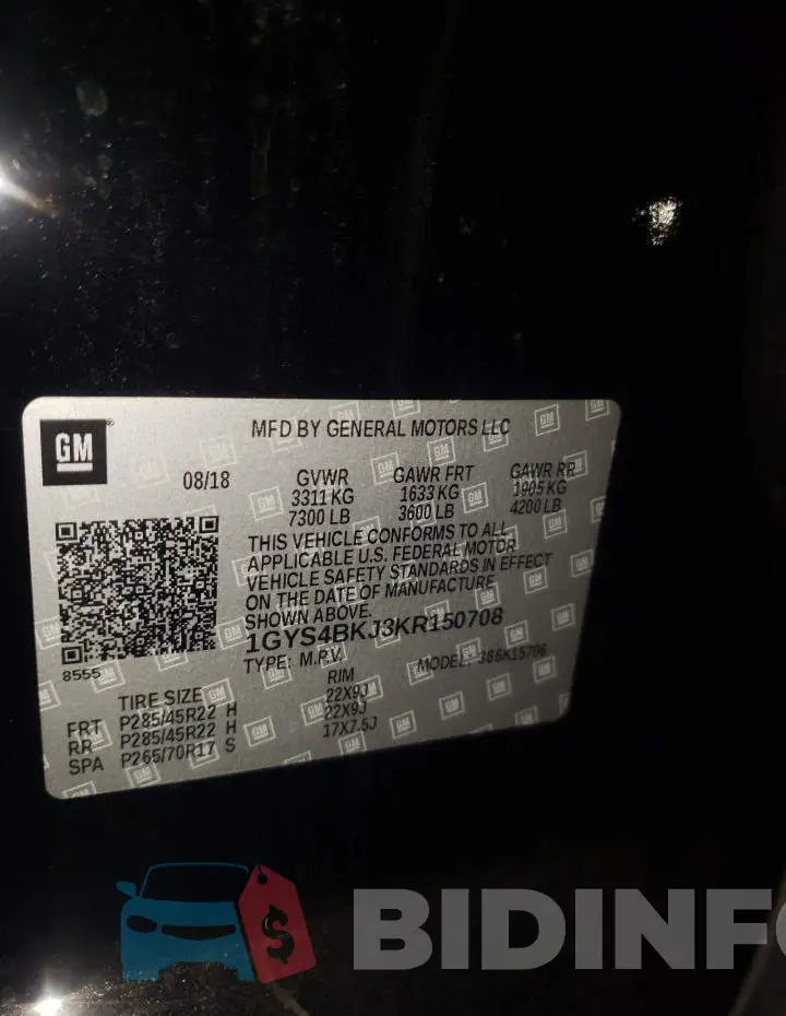 1GYS4BKJ3KR150708 Photo# 10
