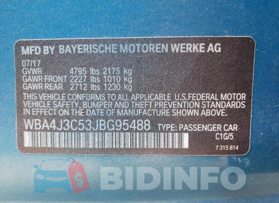 WBA4J3C53JBG95488 Photo# 10