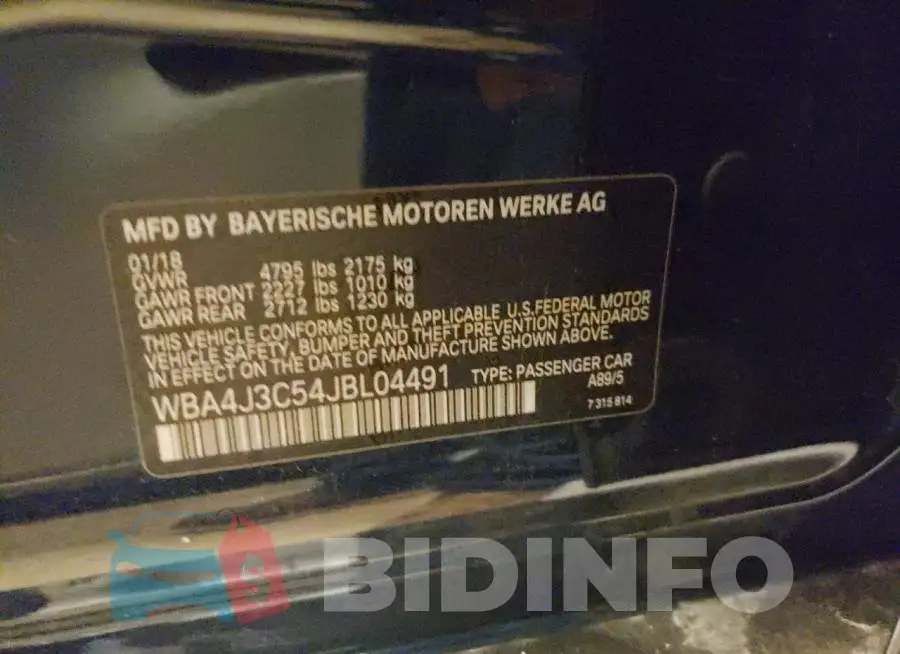 WBA4J3C54JBL04491 Photo# 10