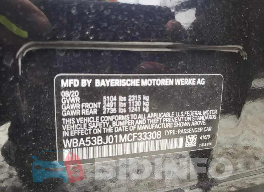 WBA53BJ01MCF33308 Photo# 10