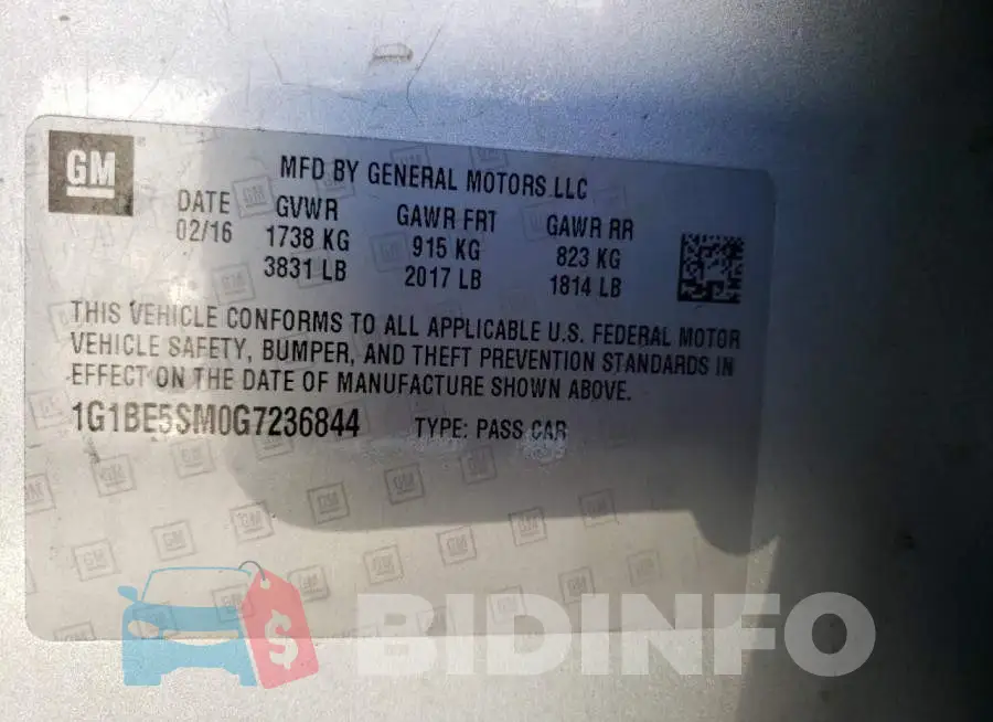 1G1BE5SM0G7236844 Photo# 10